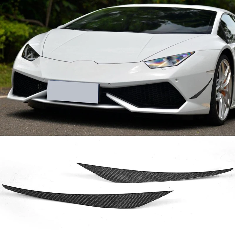 Carbon Fiber Car Front Bumper Side Vent Scoop Fins Trims For Lamborghini Huracan LP600 LP610 Coupe 2-Door 2014-2017 Front Canard