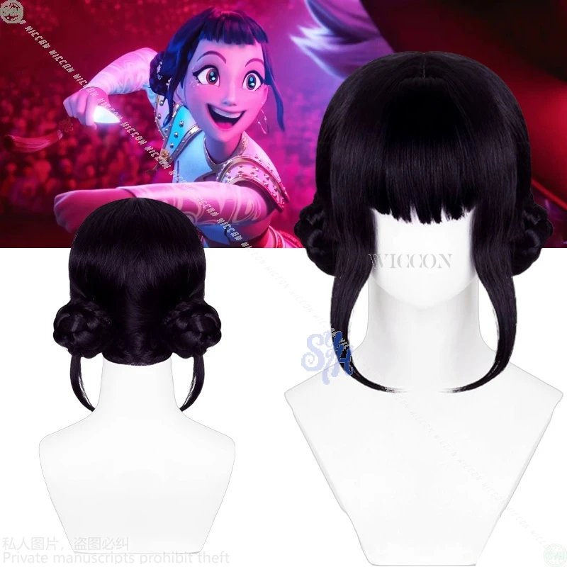 

Anime Kpop Demon Zoey 코스프레 Black Wigs Kawaii Jirai Kei Girls Idol Korea Heat Resistant Synthetic Hair Halloween Party Cosplay