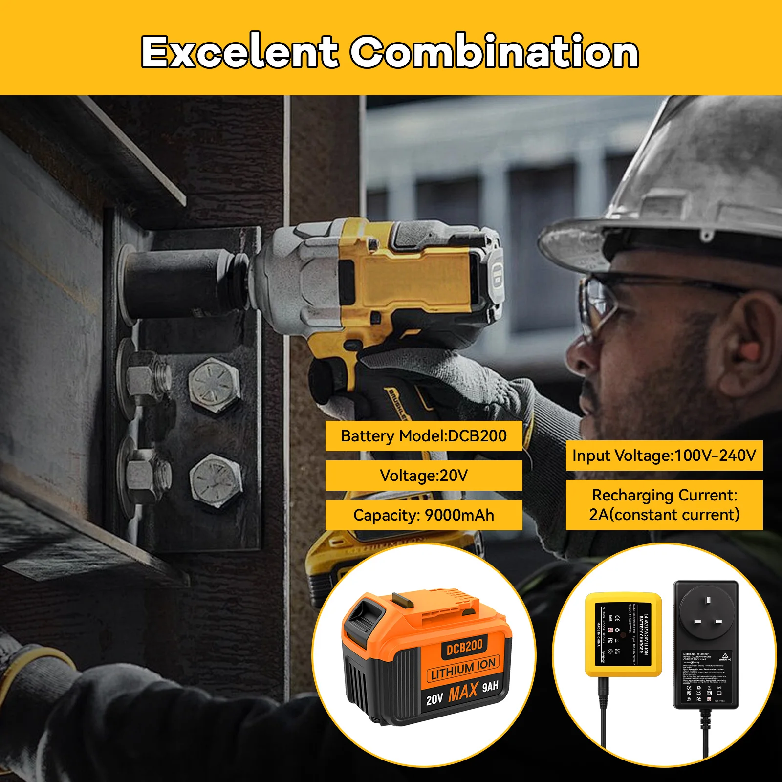 Voor Dewalt 20 V Batterij DCB200 9000 mAh 21700 Lithium Batterij Oplaadbare Batterij Compatibel DCB182 DCB180 DCB181 Tool Batterijen