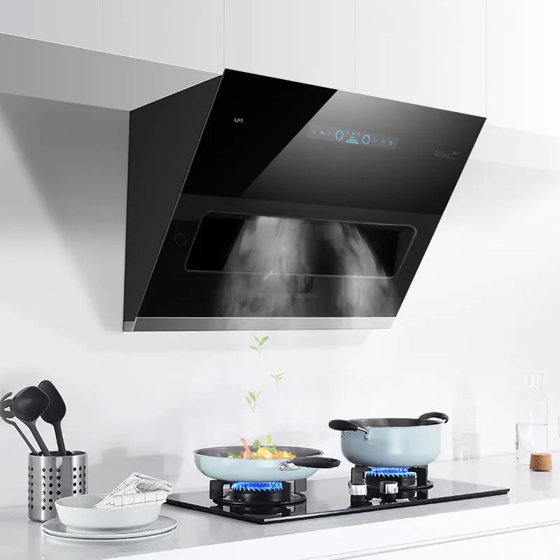 Kitchen Exhaust Hood 800mm Household Range Hood Stainless Steel Smoke Exhaust Side suction Kitchen Hood Ventilator