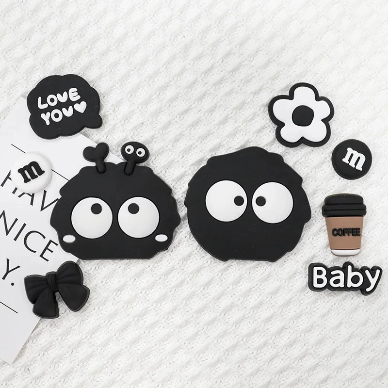 New Cute Cartoon Coal Pattern Sandals Charms Shoe Accessories Holiday Gift Diy Shoe Buckle Pvc Detachable Shoe Accessories