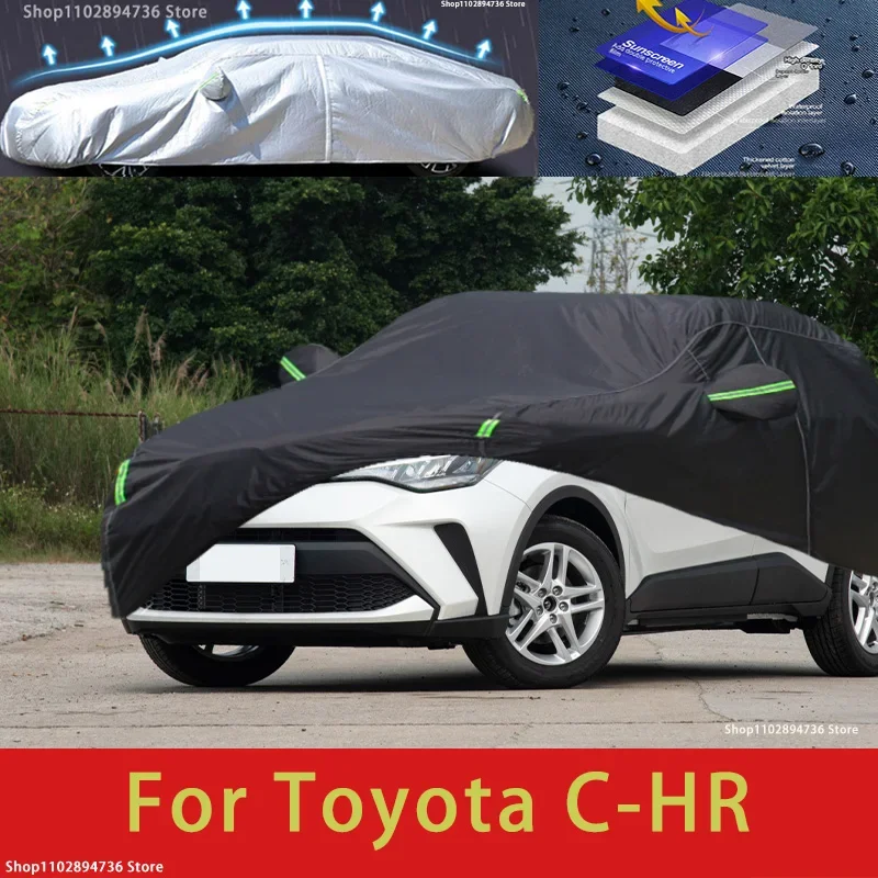 

For Toyota C-HR Outdoor Protection Full Car Cover Snow Covers Sunshade Waterproof Dustproof black car cover