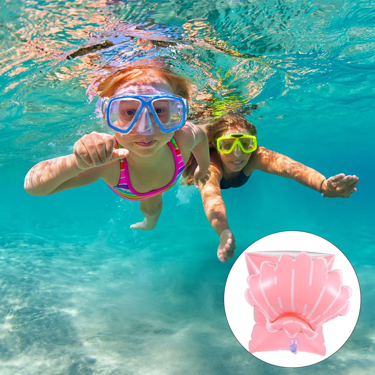 

Надувные нарукавники для детей в форме мультяшных ракушек, плавательные приспособления для ванны, пляжа, озера, для обучения плаванию