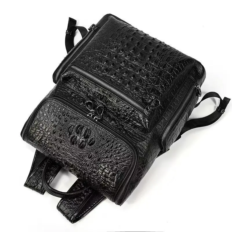New New Brand Fashion Alligator Pattern Genuine Leather Men Backpacks Real Leather Student Backpack Boy Business Laptop School Bag - Aliexpress Deal