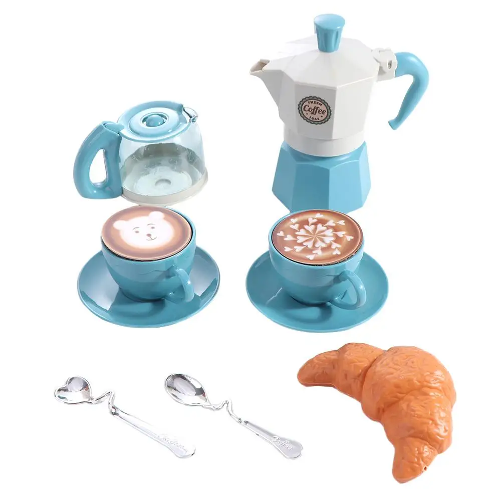 Macchina da caffè Simulazione Set da caffè Bollitore Snack Cibo in miniatura Casa da gioco Cucina Educazione Regalo per il tè pomeridiano