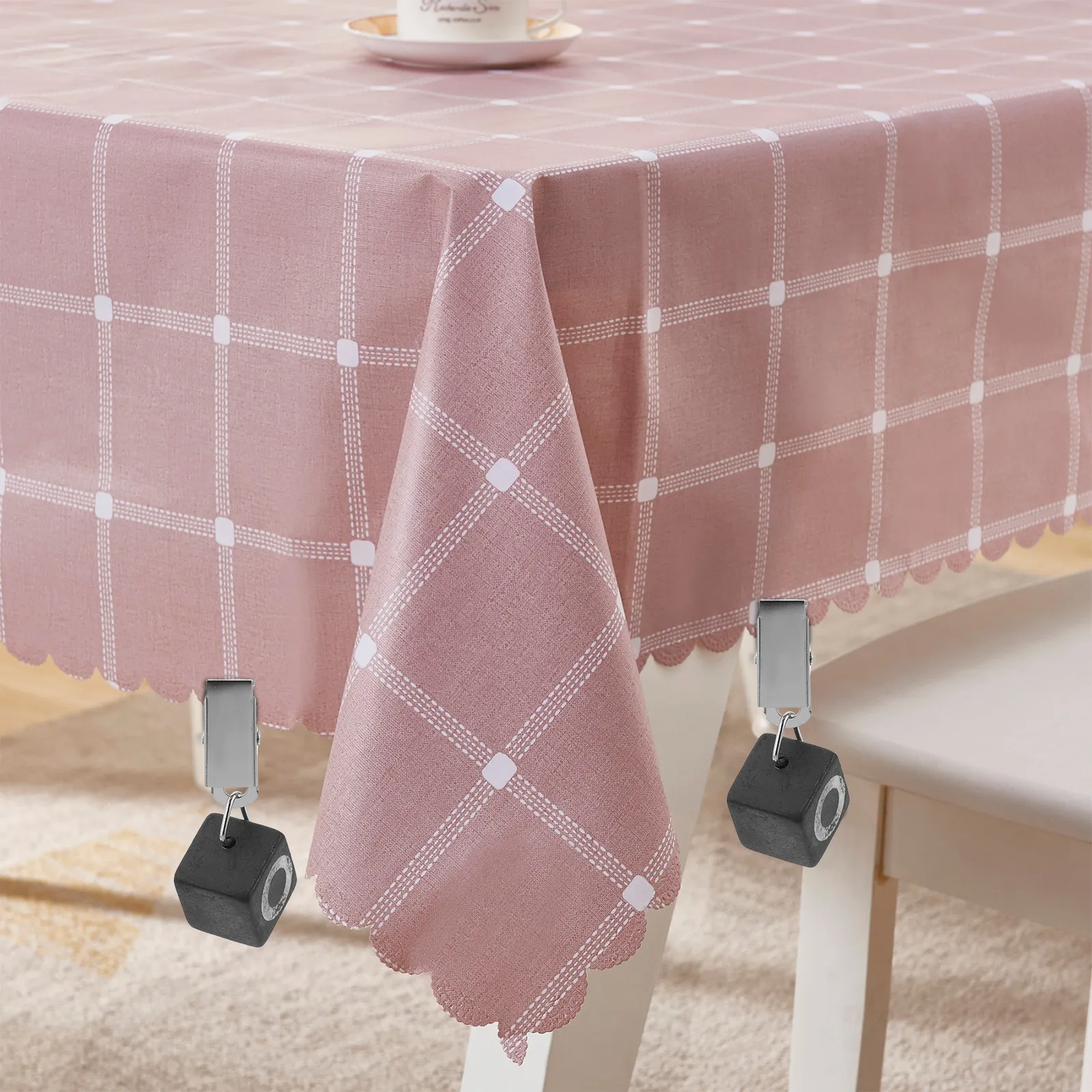 4Pcs Stylish Marble Tablecloth Weights Clips Secure Stable for Oval Square Tablecloths Outdoor Tables Wind Resistant Table Decor