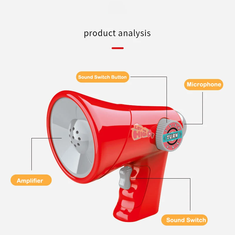 ลําโพงเด็ก Megaphone Changer ของเล่น Multi-Channel Voice Changer Horn Creative ตลกปริศนาการบันทึกมือถือ Megaphone