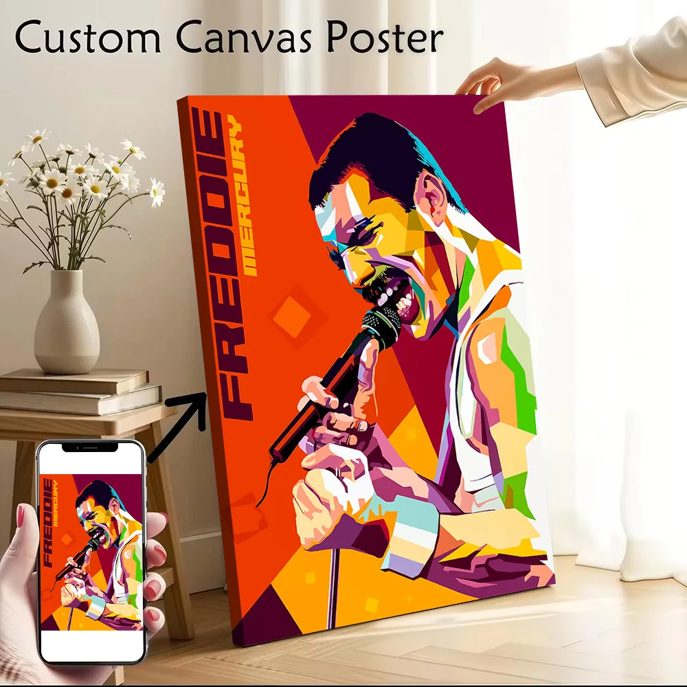 Freddie Mercury Pop Art Canvas Wall Art Poster Personalized Photo Printing Perfect Gift for Modern Living Room Paintings Bedroom