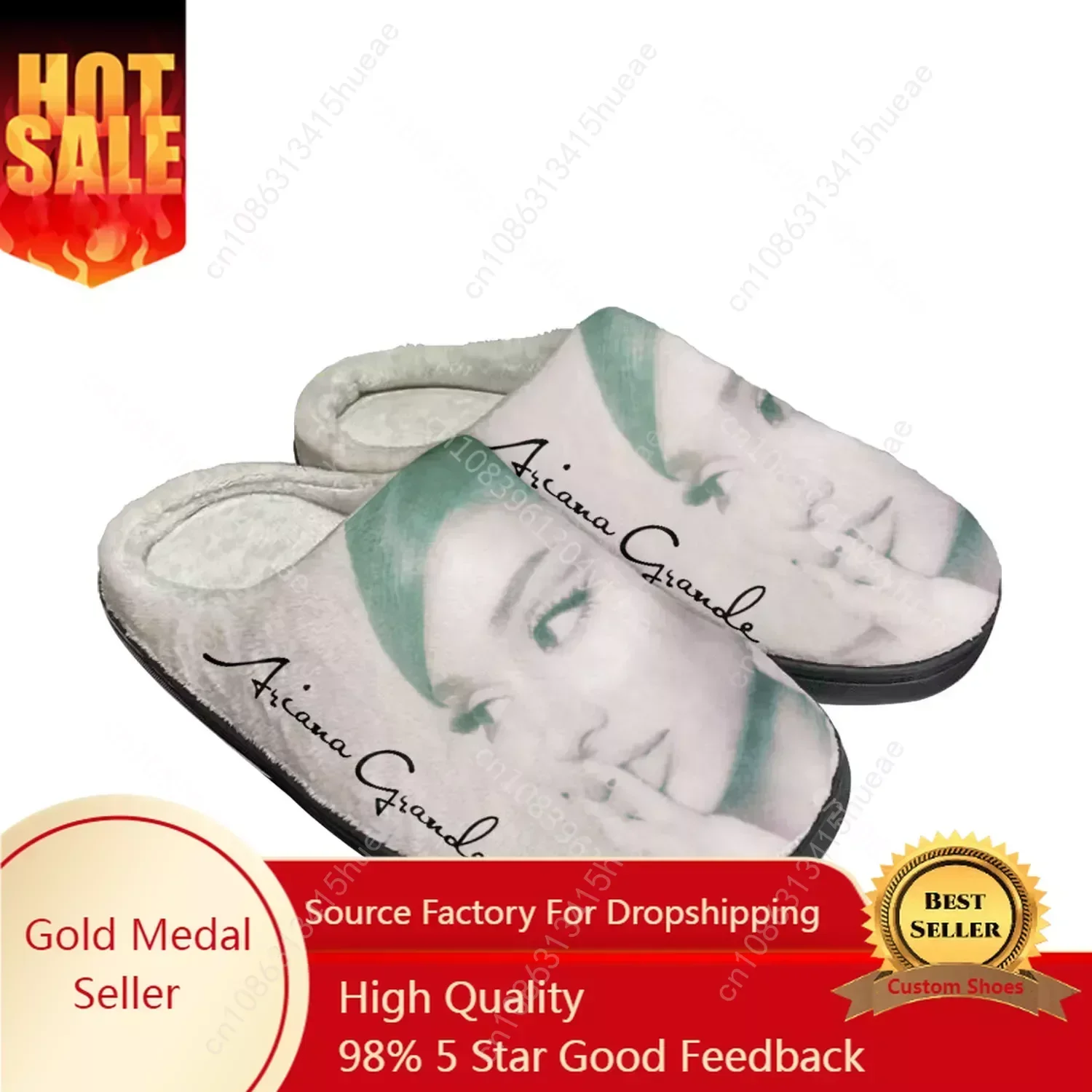 A-Arianas Singer Pop Yes, And Home Cotton Slippers Men Women Youth Boy G-Grandes Plush Bedroom Keep Warm Shoes Custom Slipper