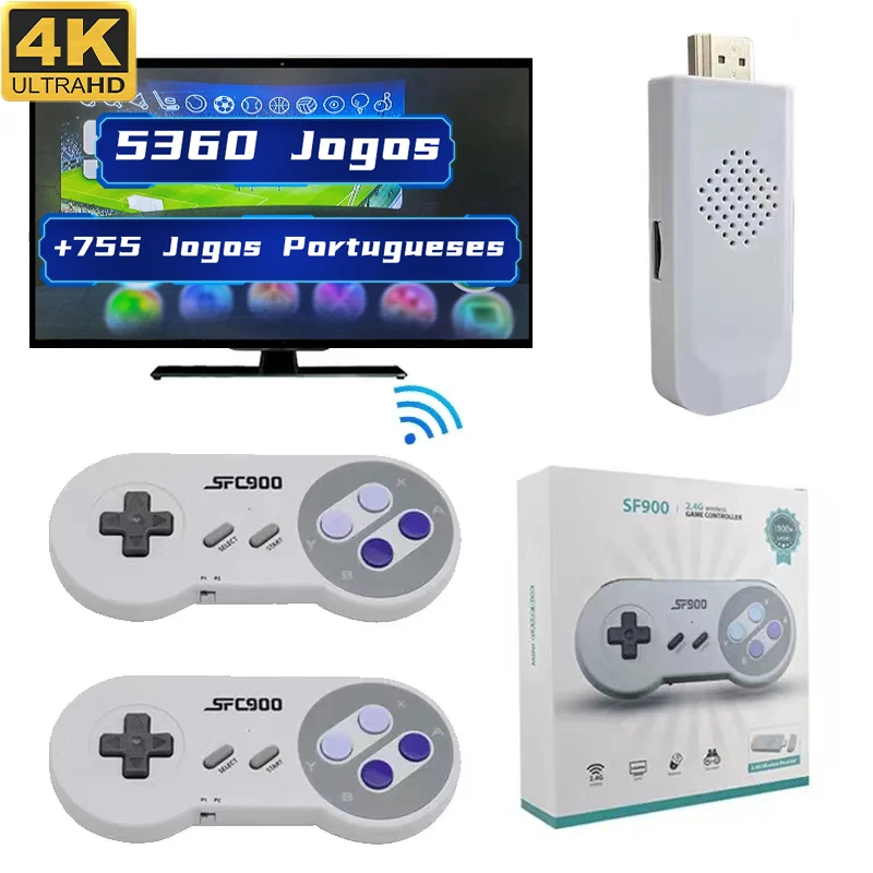 Игровая консоль SF900 для Super Nintendo SNES NES, встроенные игры 6100, HDMI-совместимая ТВ-игровая приставка, портативный игровой плеер
