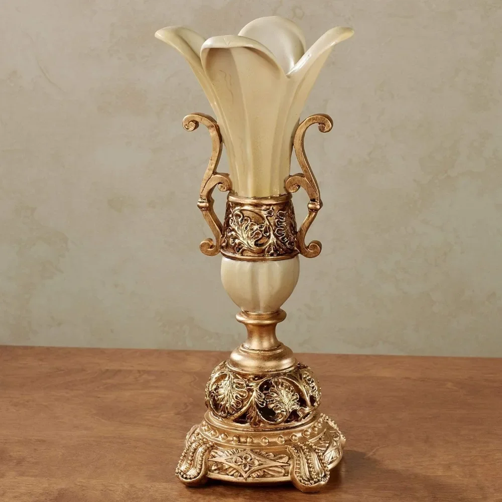 Gold Vase, Table Vases, Elegant Vases Ideal Gift for Valentines Day Decor, Resin, Marble Vase