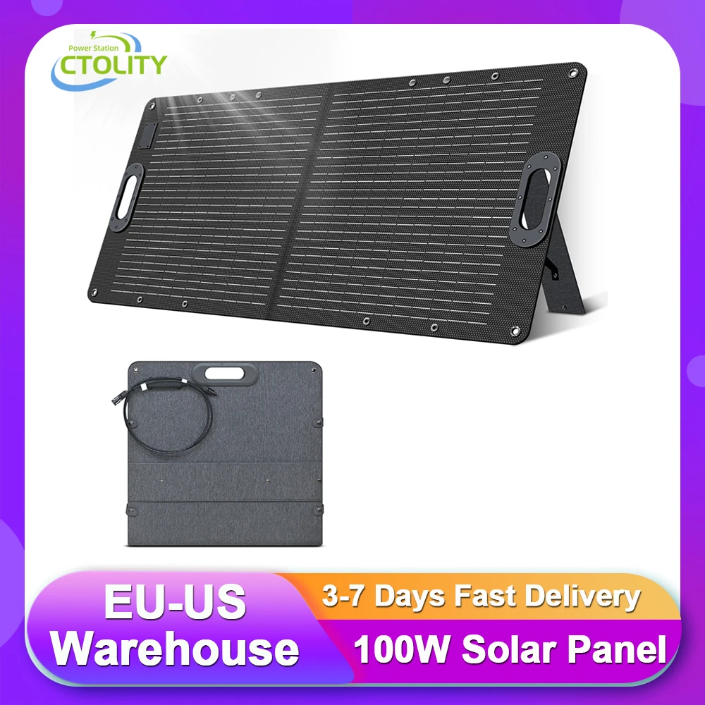 CTOLITY Flexible ETFE 100W Solar Panel 20.5V 4.88A Max Solarpanel High Efficiency Solar Charging Panel for Outdoor Power Station