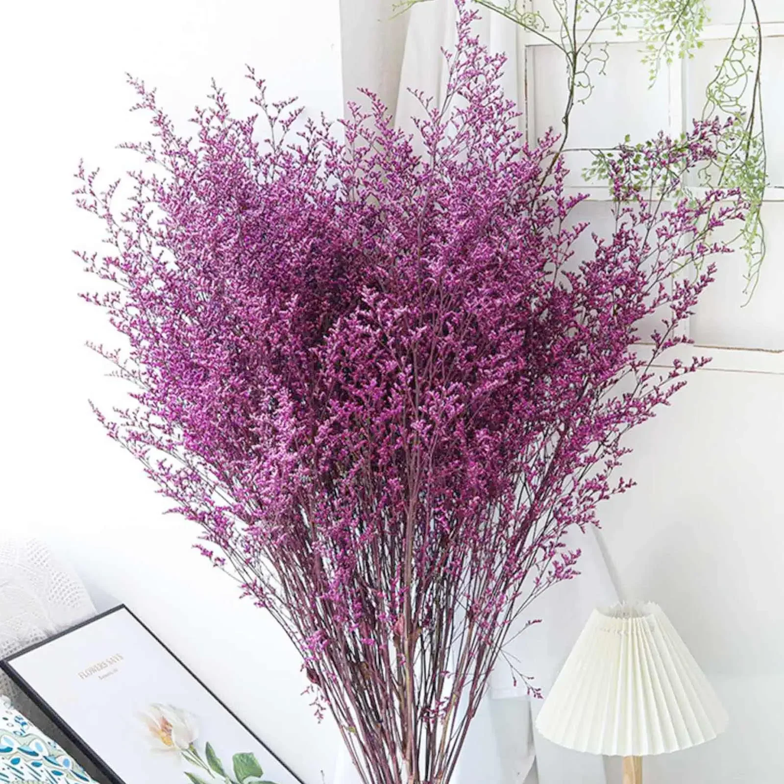 

Preserved Natural Dried Flowers Limonium Bouquet Real Fresh Caspia Bellidifolium for Wedding Birthday Home Decor Gift