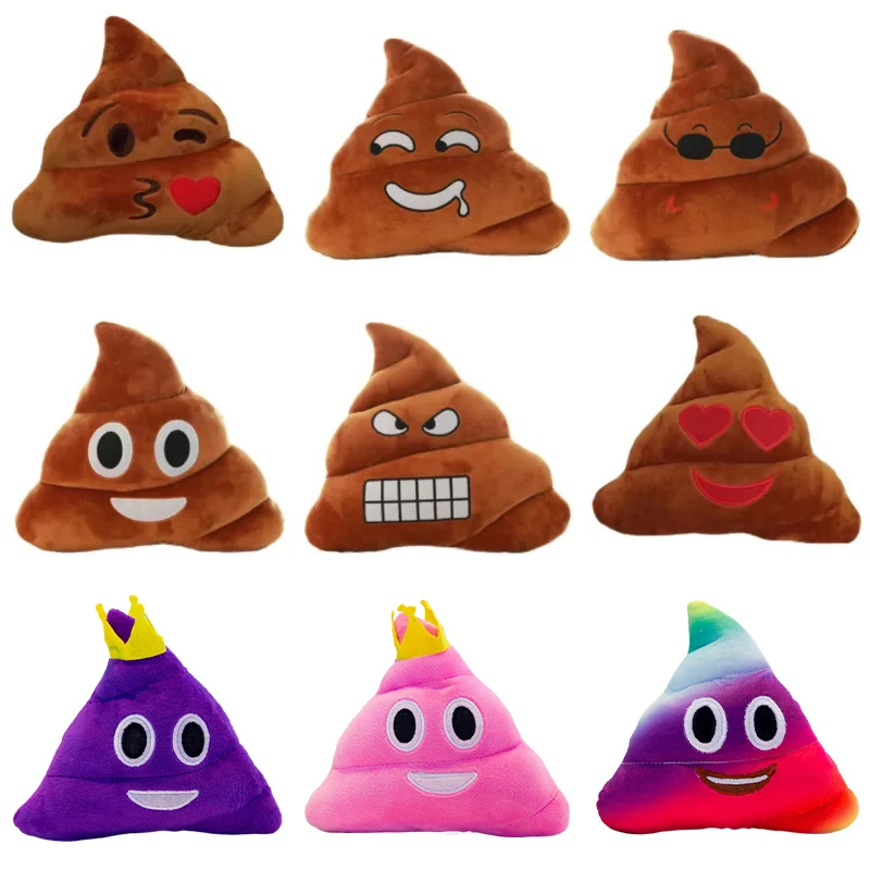 25cm Funny Poop Cushion Plush Pillow Cute Face Expression Shit Doll Stuffed Toy Soft Plush Toy Home Decor Gift Birthday Gift