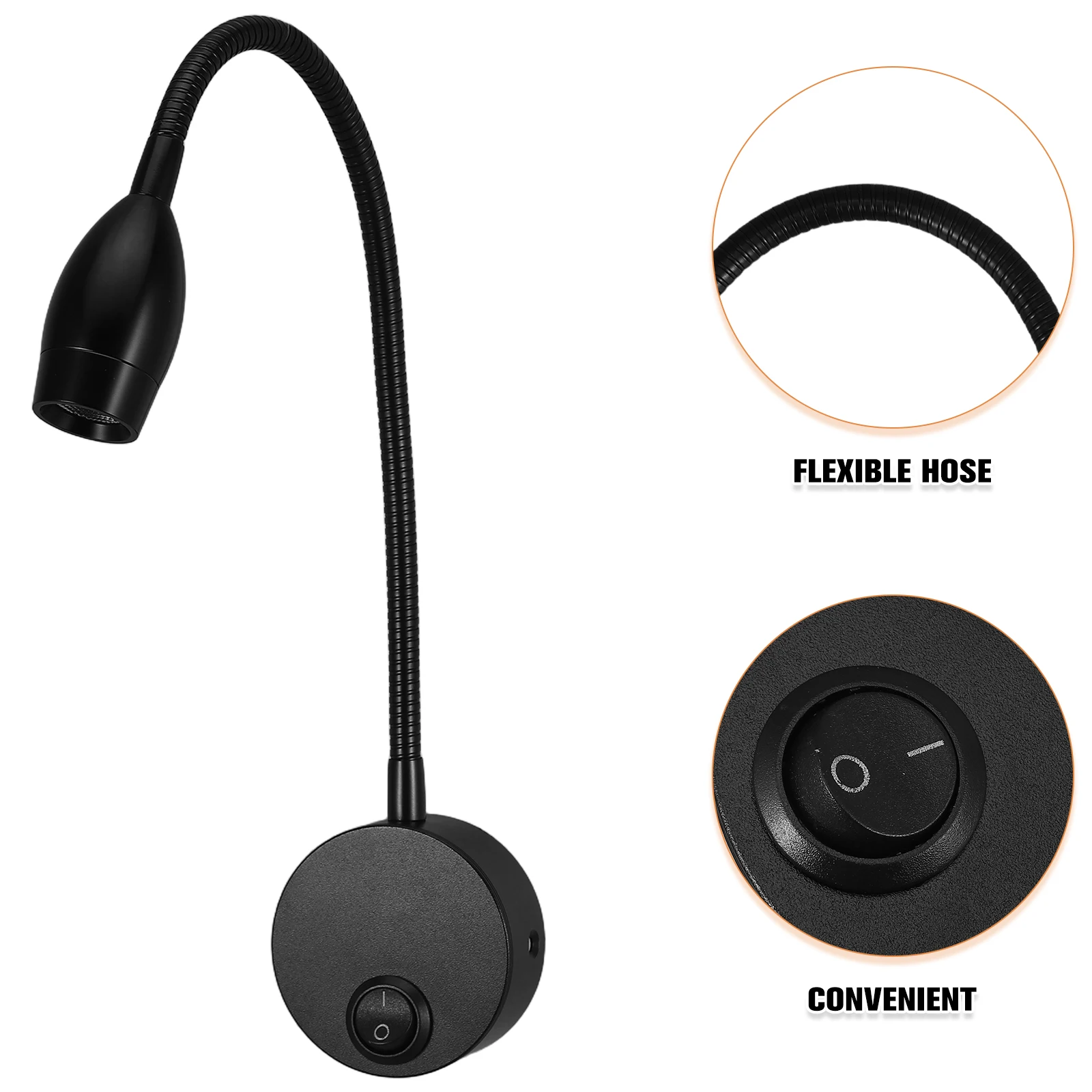 قابل للتعديل معقوفة وحدة إضاءة LED جداريّة مصباح 360 درجة الدورية القراءة مفتاح الإضاءة السرير الحائط مصباح القراءة لمكتب غرفة النوم