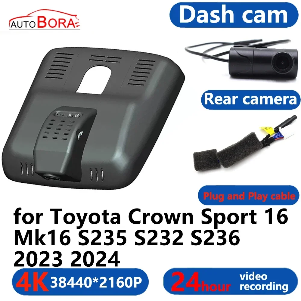 

AutoBora 4K Wifi 3840*2160 Car DVR Dash Cam Camera 24H Video for Toyota Crown Sport 16 Mk16 S235 S232 S236 2023 2024