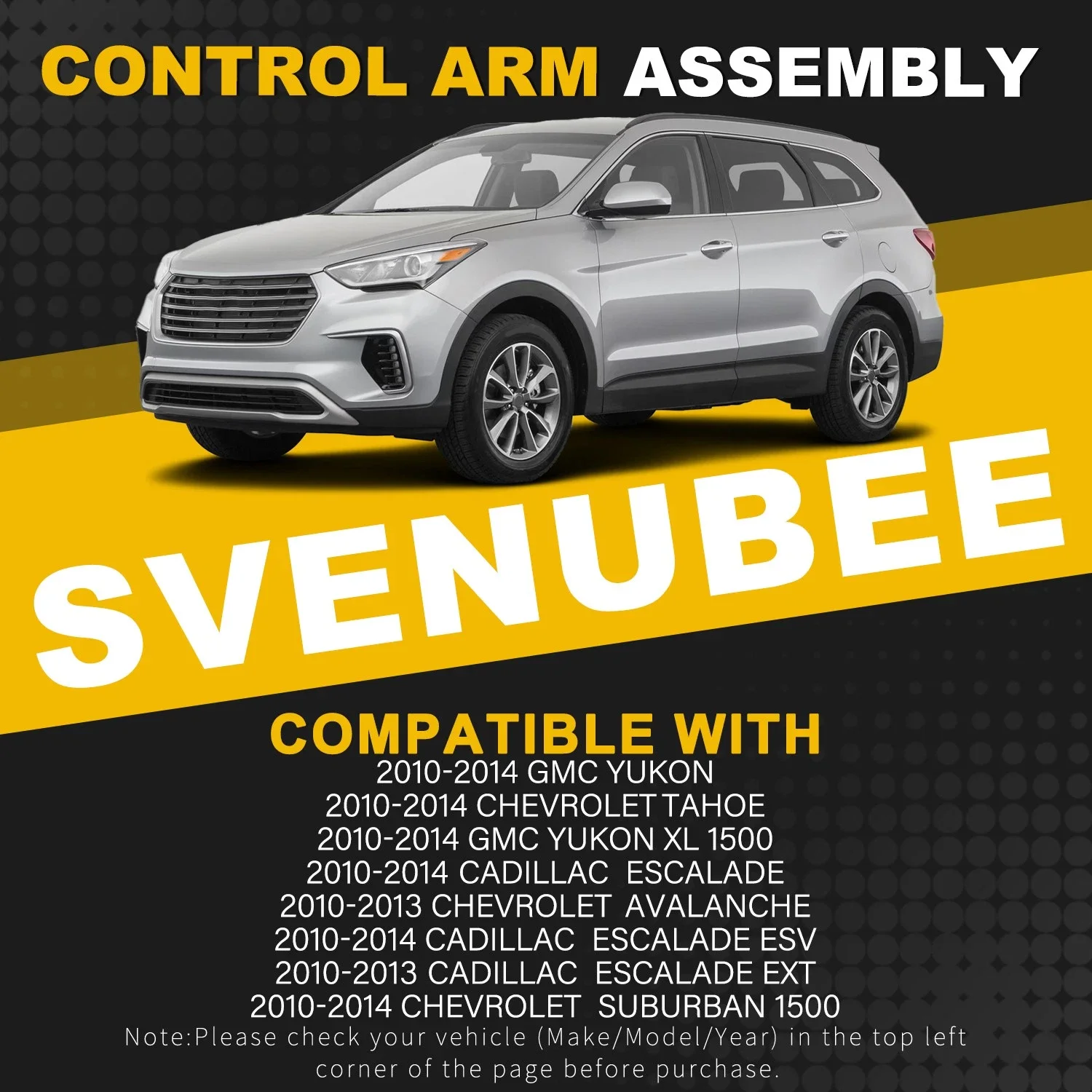Svenubee 7Pcs Rear Suspension Control Arm Sway Bar Link Kit Fit for 2010-2014 Escalade Tahoe Suburban 1500 Yukon XL 1500