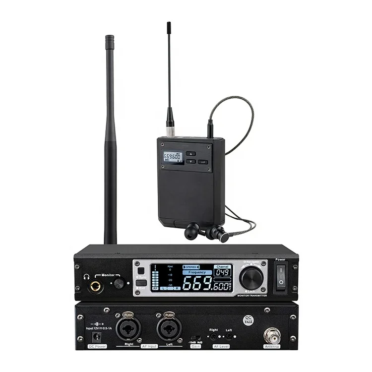 

Pro UHF Stereo 50 Adjustable Frequencies 80m transmitter Distance Metal Bodypack Receiver Wireless in-Ear System