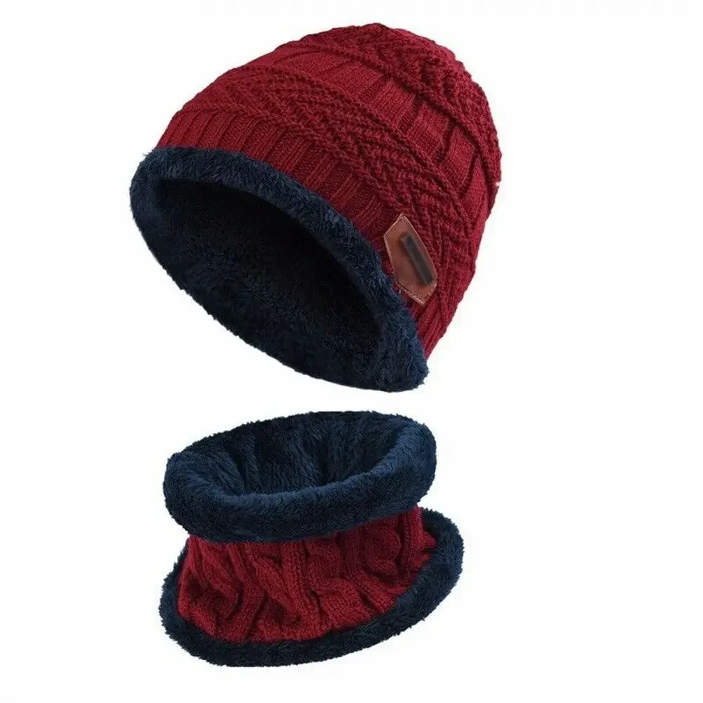 Caldo cappello lavorato a maglia per bambini con scaldacollo Set morbido set invernale in pile da utilizzare per il tempo di gioco dello sci scolastico