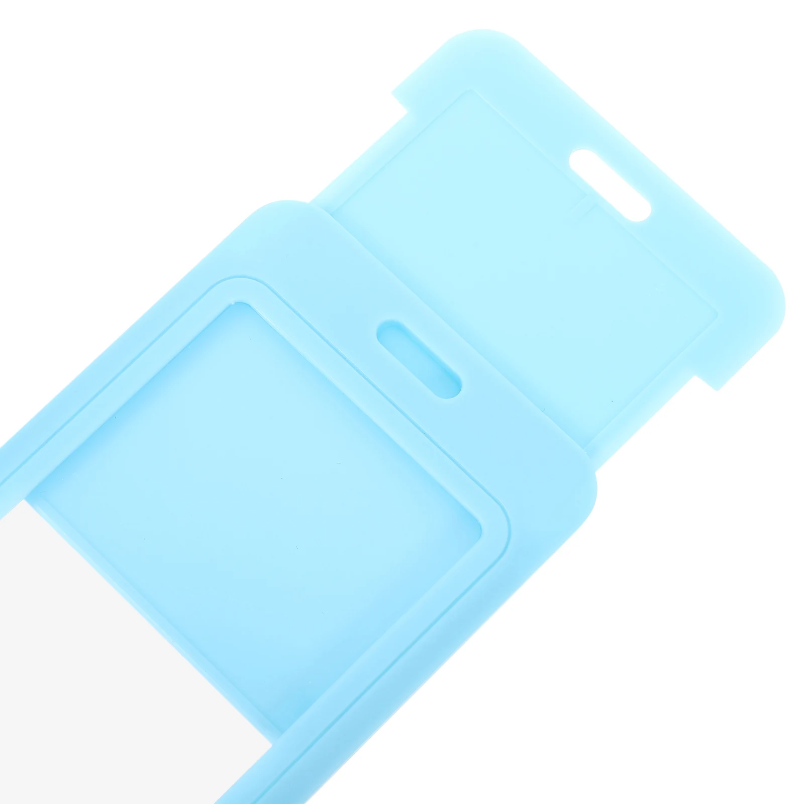 

10pcs Sliding Id Badge Holder Plastic Card Sleeve Visible Bus Card Cover Protective Lightweight Keychain Buckle Abs Pet