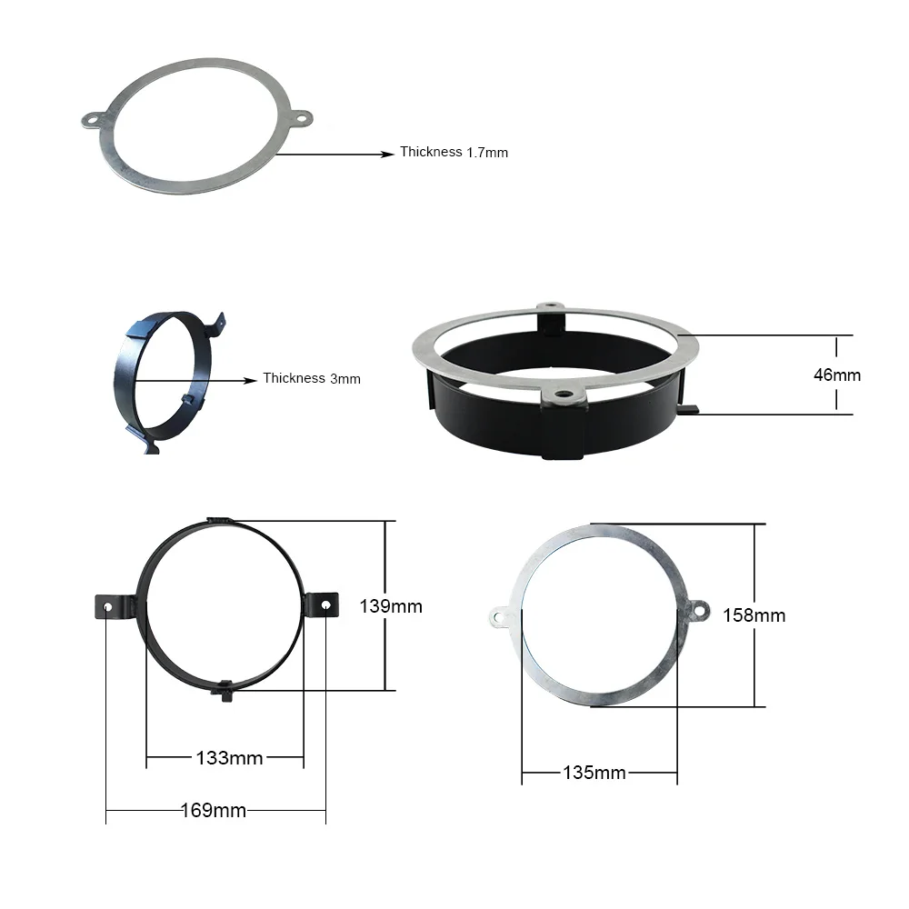 لهوندا VTX 2002-2008 VTX 1800 VTX 1300 دراجة نارية العارض LED 5.75 بوصة المصباح الأسود تصاعد قوس الدائري