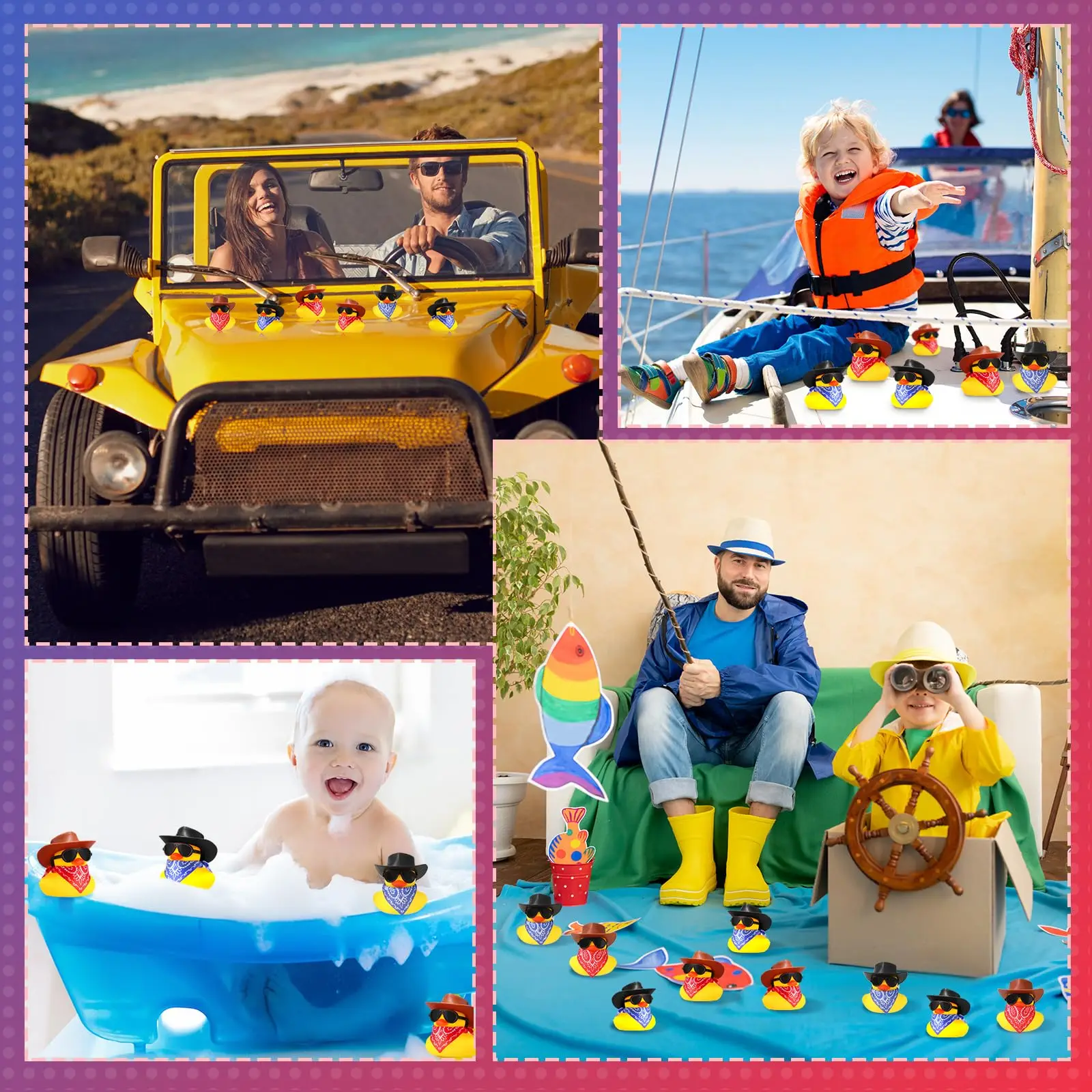 6/12/24/48 Set Cowboy Badeend Mini Gele Duckies Party Speelgoed Kleine Eenden Speelgoed voor Zomer Verjaardag Zwemmen Party Favor