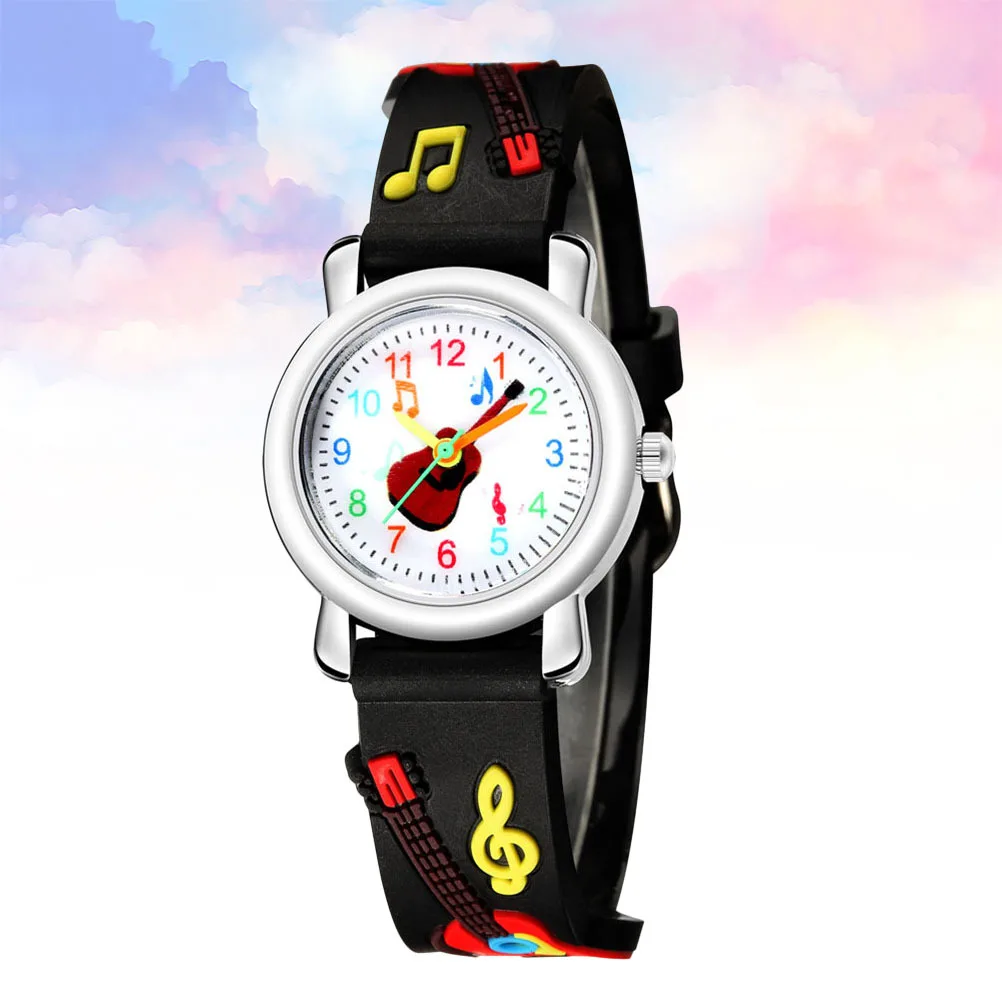 

Guitar Pattern Children Watch Black Stylish Comfortable Strap Kids Wristwatch Durable Birthday Gift for Boys Girls