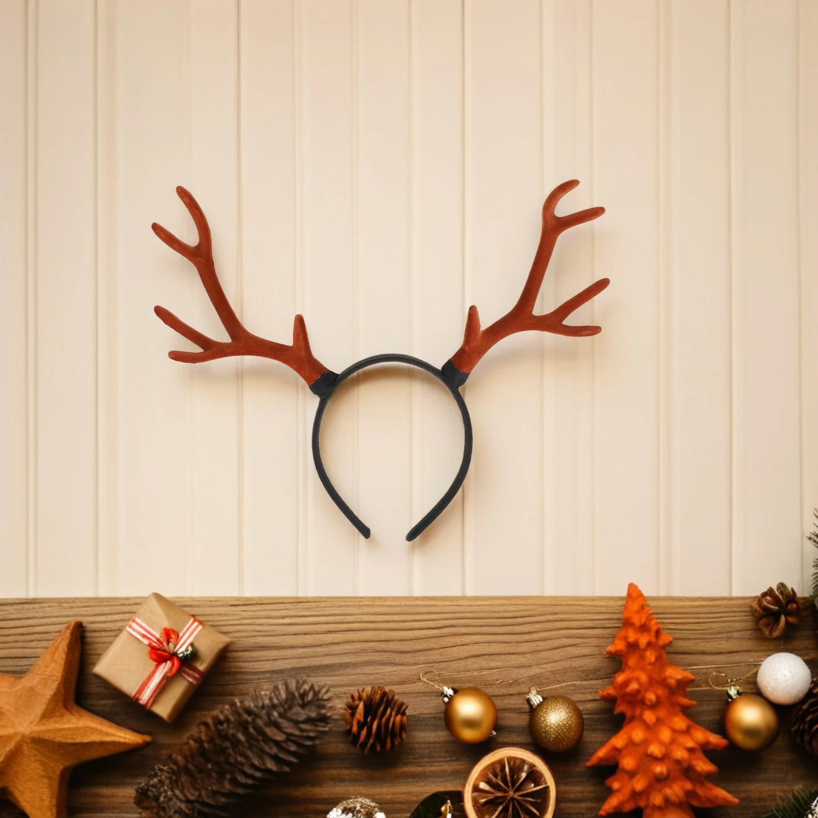

Christmas Antler Hairband Brown Faux Deer Branches Velvet Headband Kids Girls Party Accessories Festive Holiday Decorations