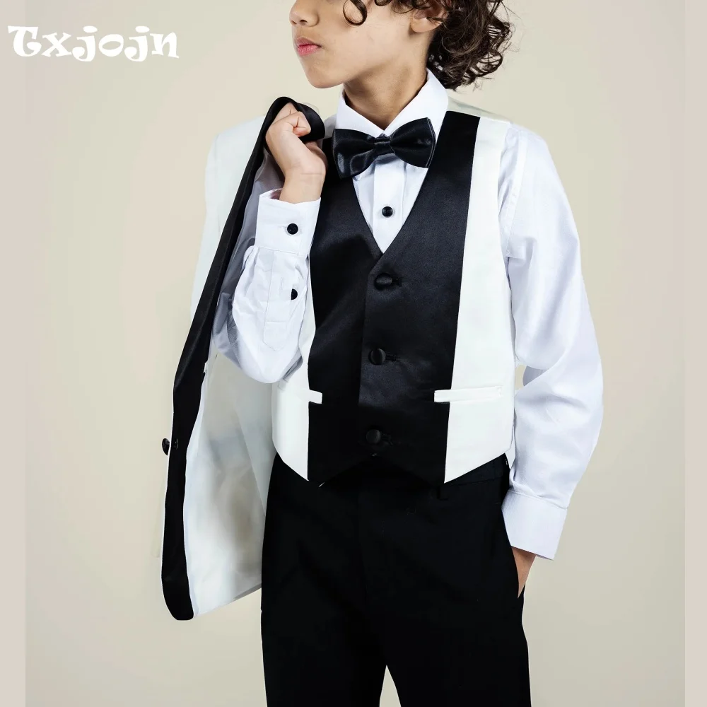 Formal Boys Suit 3-Piece Set Wedding Tuxedos Pointed Collar Jacket Classic 2-16 Year Tailored Blazer Pants Vest for Events Party
