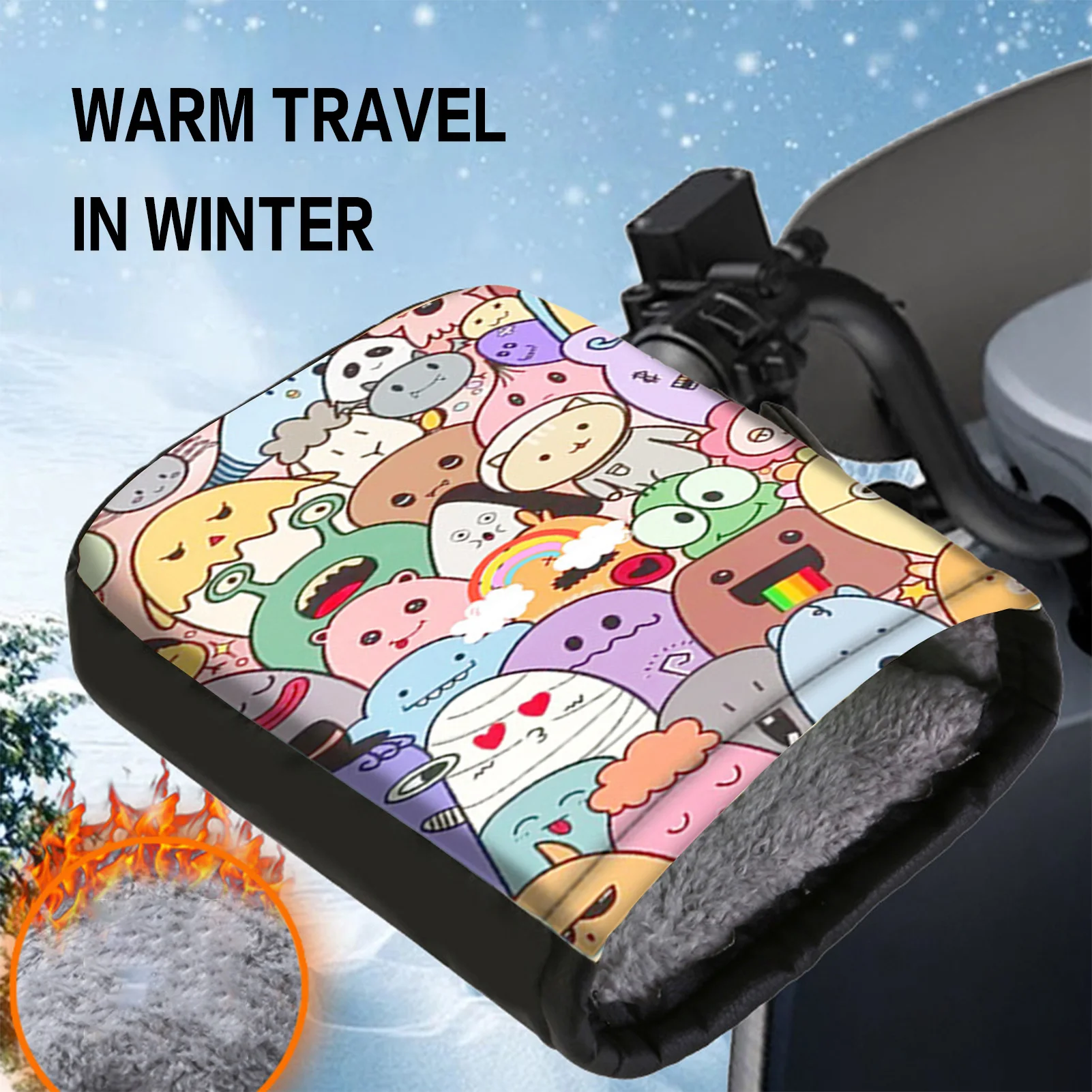 1 Pair Winter Electric Bike Handle Covers Fleece Lined Thickened Waterproof Windproof Universal Motorcycle Handlebar Covers