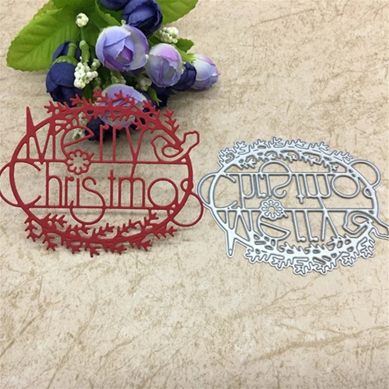 1/2 Stücke Frohe Weihnachten Metall Stanzformen DIY Handwerk Schablone für Scrapbooking Karten Machen Prägeform