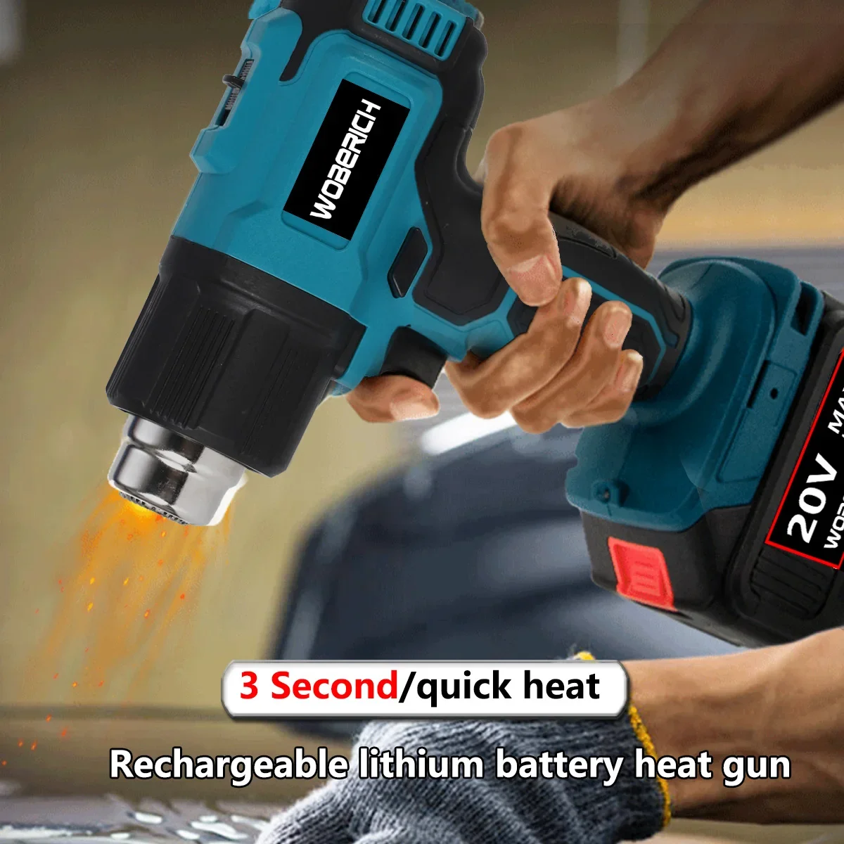 Heat Gun Cordless Hot Air Gun Industrial Handheld Electric Heat Gun Temperatures Adjustable Fit Makita 18V Battery no battery