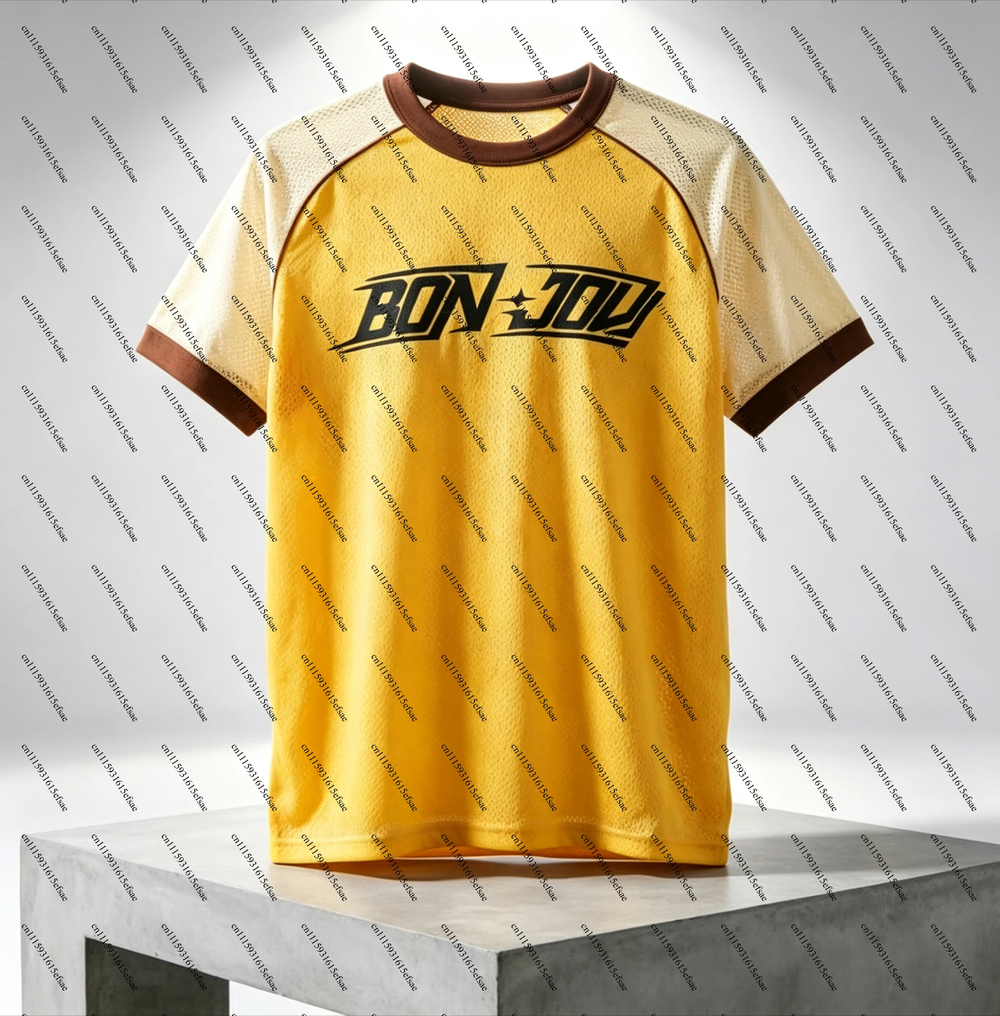 Bon Jovi Retro Logo T-Shirt Summer High Street Breathable Mesh Jersey Oversize Short Sleeve Unisex Y2K Jersey FamilyMatching