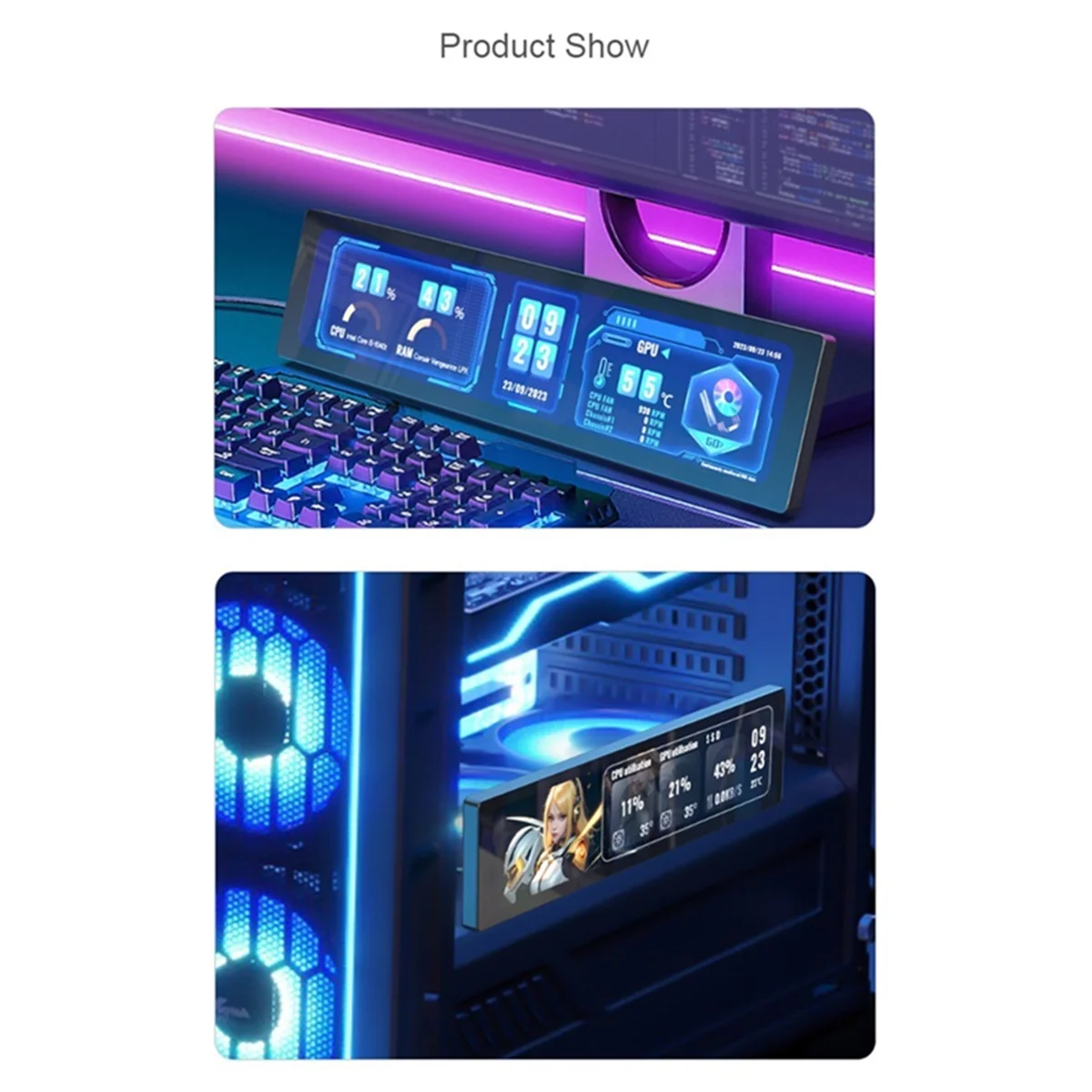 

A48U 11,9-дюймовый IPS-экран с конденсатором HD-дисплей 320X1480 Hi-Fi-динамик Вспомогательный экран компьютера для Raspberry Pi, без сенсорного экрана