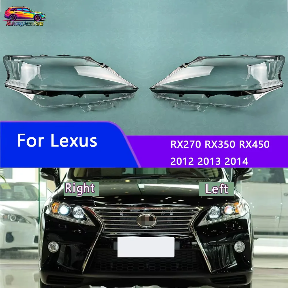 For Lexus RX270 RX350 RX450 2012 2013 2014（Black border style）Headlight Shell Transparent Lampshade Cover Headlamp Plexiglass