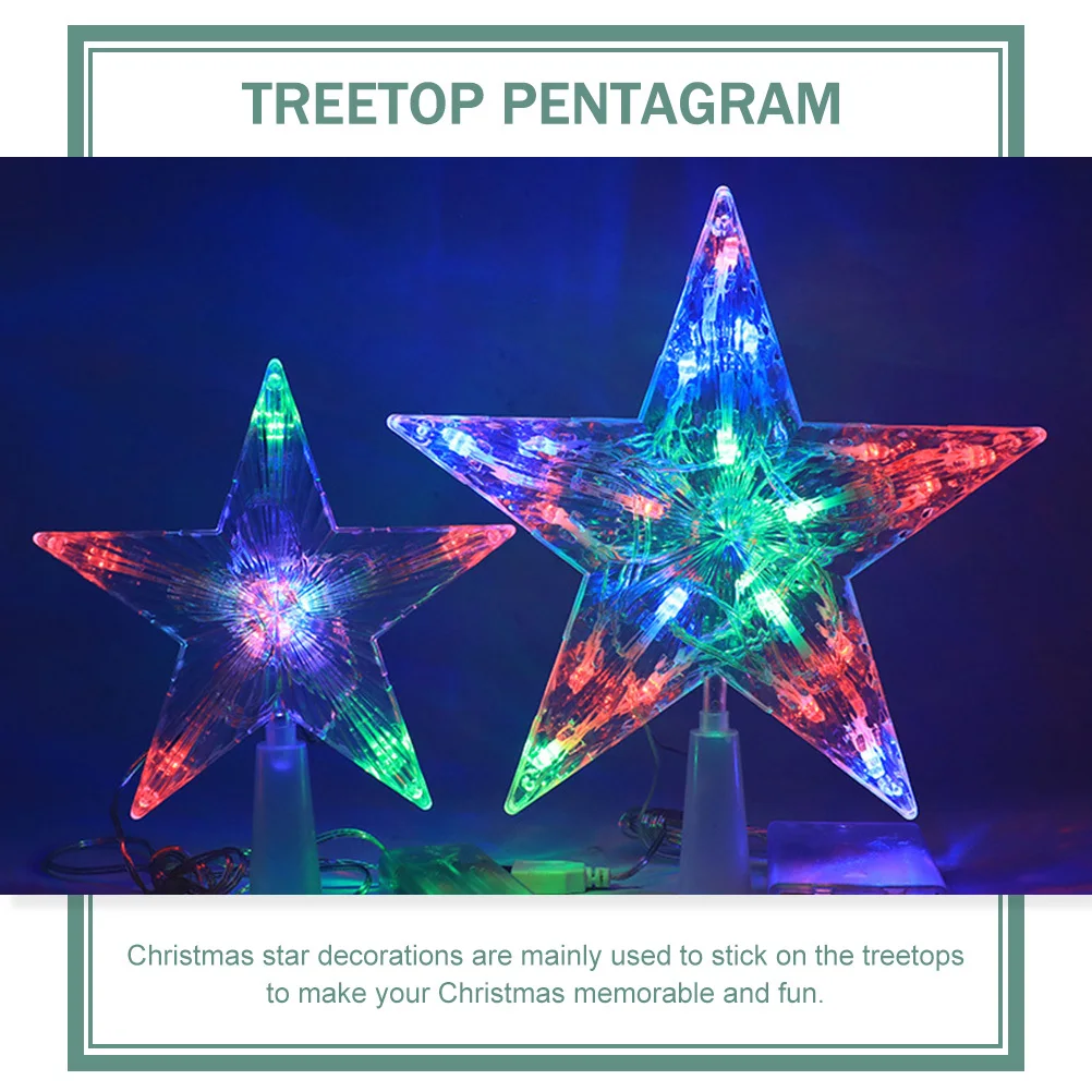

Xmas Tree Topper Star Universal Size Treetop Pentagram Christmas Decoration USB Or Powered Xmas Tree Ornament
