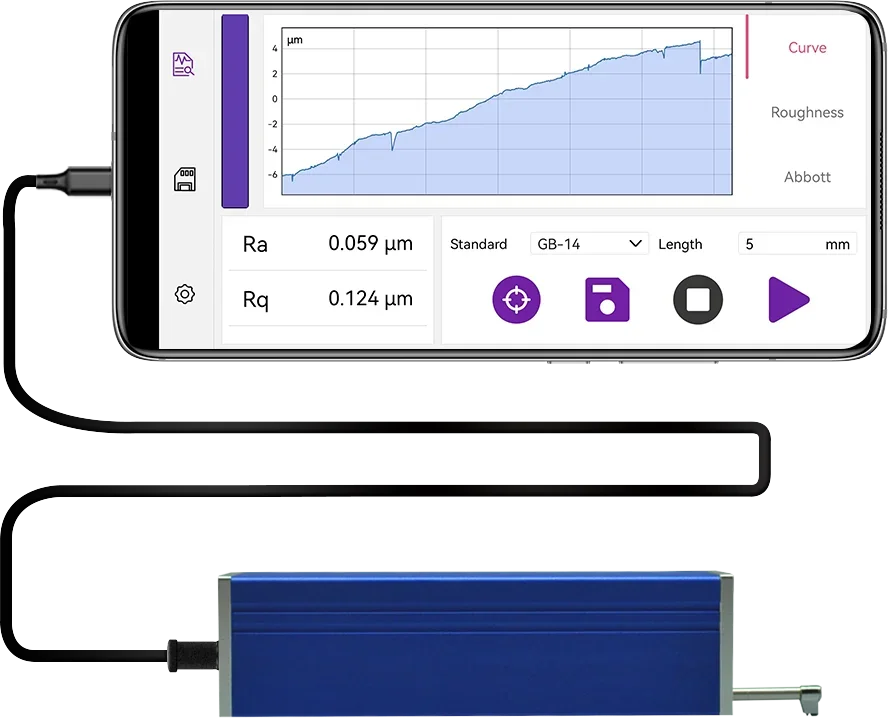 Surface Roughness Tester New Type Intelligent Roughness Detector Portable Roughness Meter with No Host Required