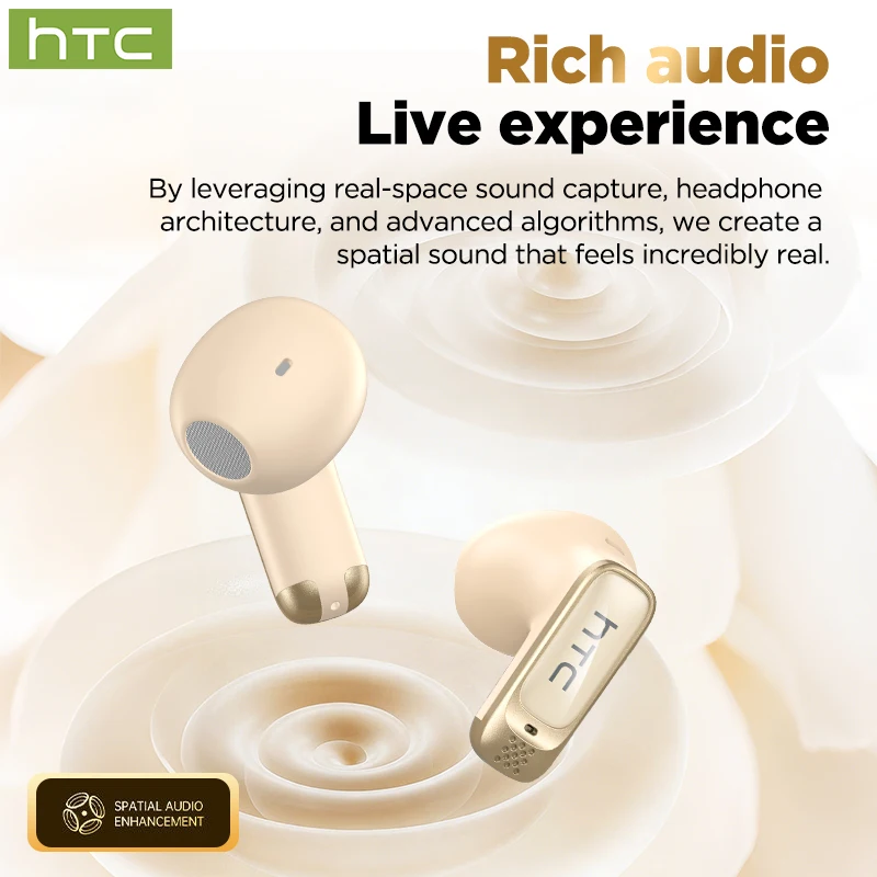 HTC NE72 TWS AI Translator Earbuds Real-Time Languages Translation Bluetooth Wireless Earphones Low Latency Speaker With Mic image 3