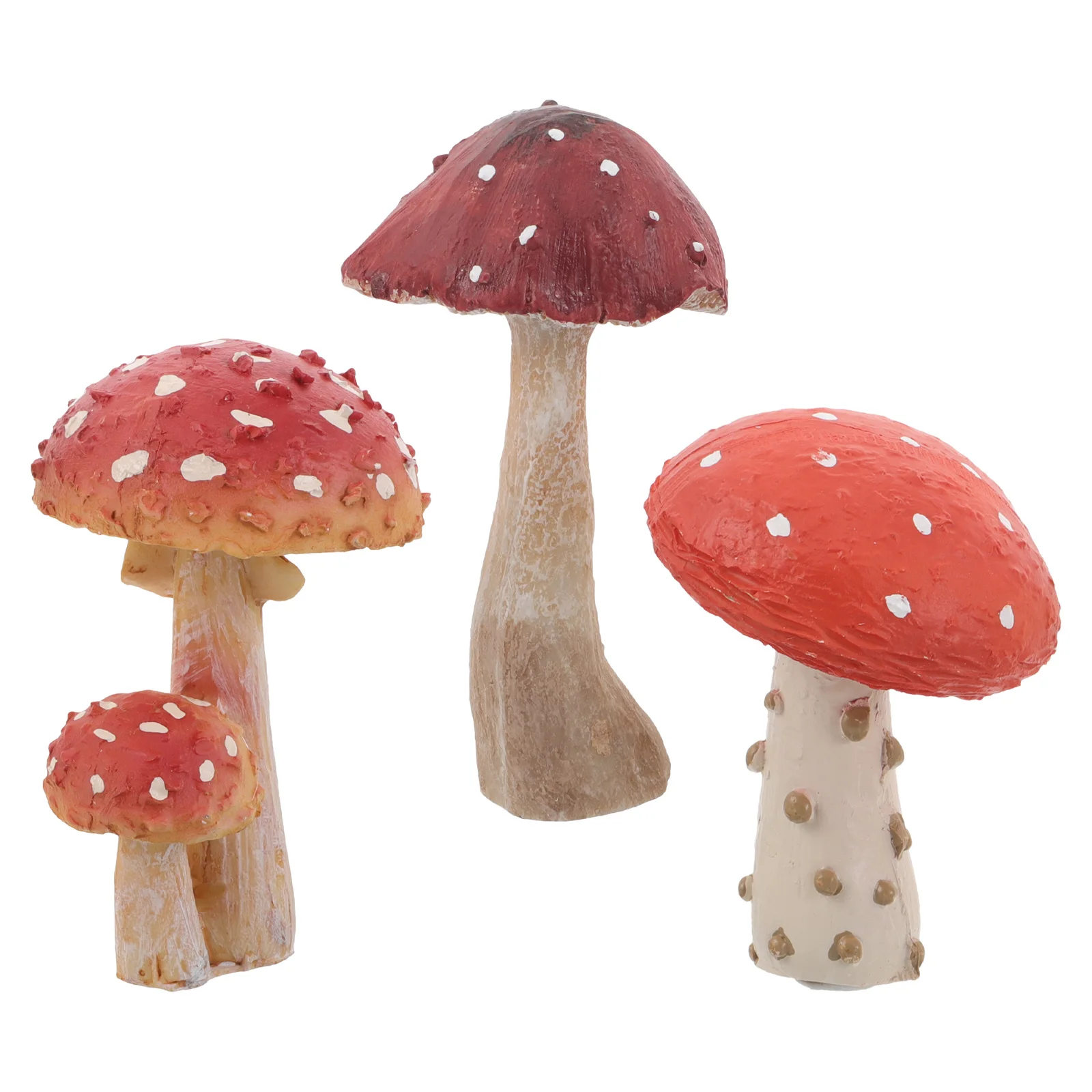 

3Pcs Resin Mushroom Garden Decor Whimsical Outdoor Sculptures Versatile Micro Landscape Lightweight Easy Installation Courtyard