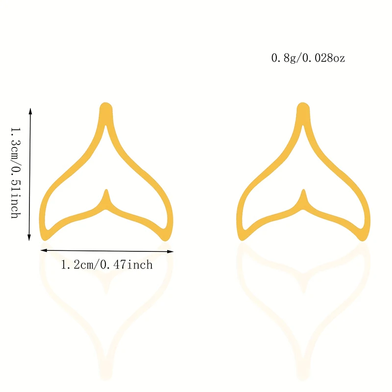 

EVISPOL Hypoallergenic 316L Stainless Steel Fish Tail Stud Earrings for Women Fashion Cartilage Tragus Ear Piercing Jewelry Gift