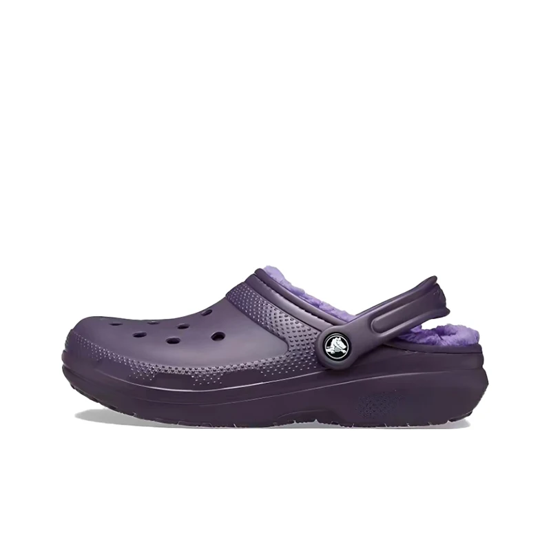 Crocs Classic Lined Clog Women's Deep Iris Purple Clogs  Warm Lightweight Slip-On, Round-Toe Comfort 203591-5AS