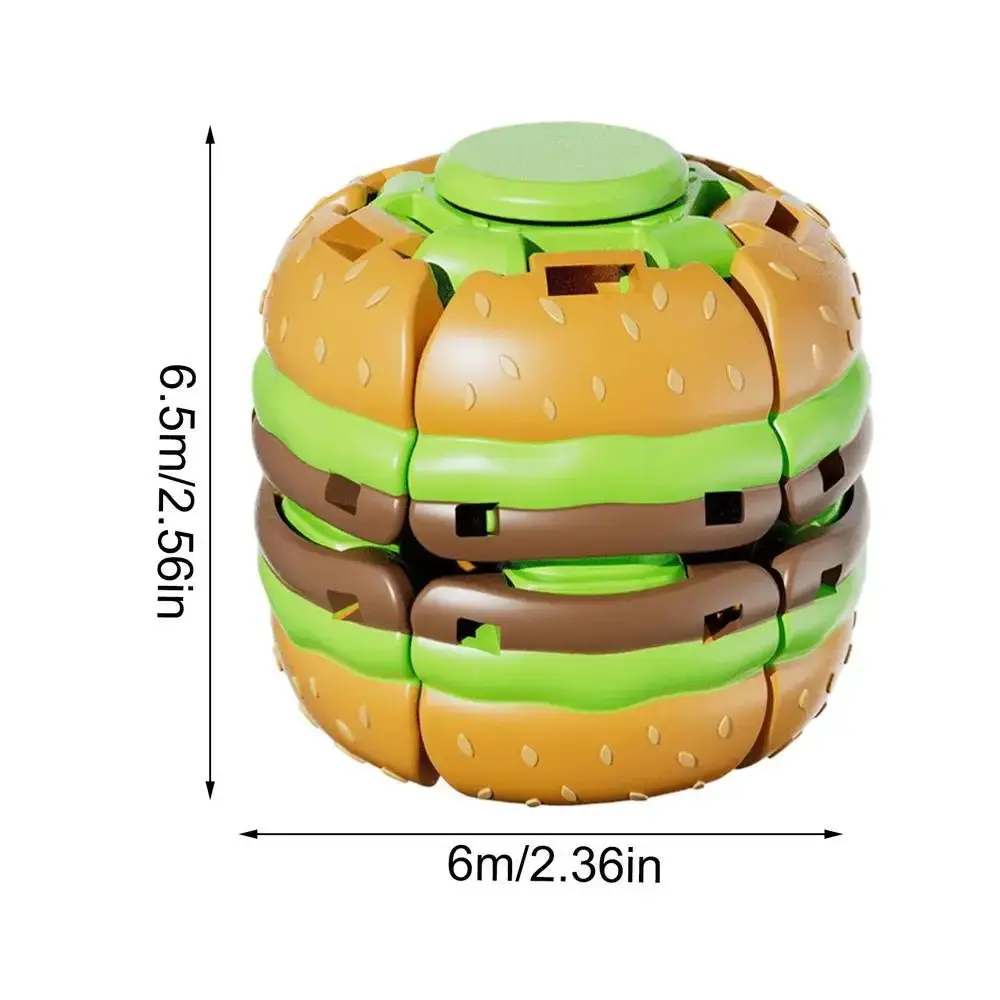 Burger Stress-relieving ball stress-relieving toy Hamburger Shape Relaxation Fidget Rotatable Hamburger Rotating Fidget Toy