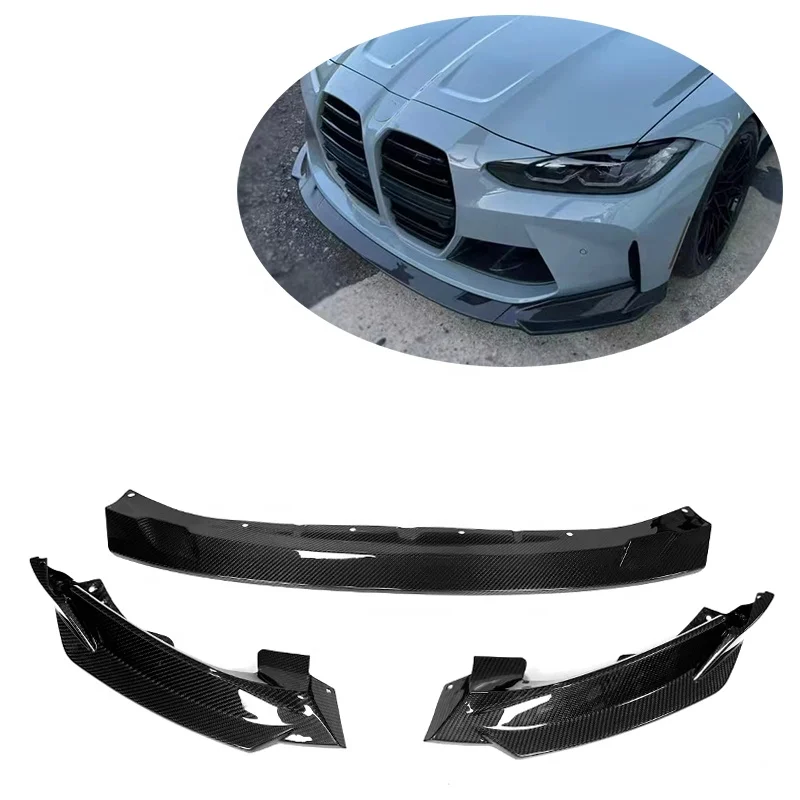 

3 Pcs MHC Style Dry Carbon Front Lip for BMWS G80 G82 G83 M3 M4 Competition 2021+