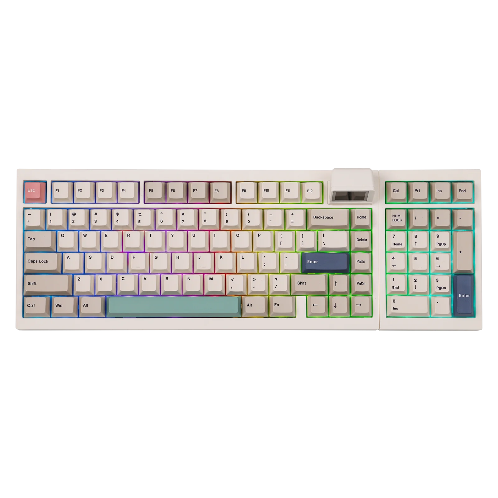 EPOMAKER RT98 98% ANSI US Layout Tri-mode draadloos modulair retro mechanisch gamingtoetsenbord met afneembare mini-tv voor Win/Mac