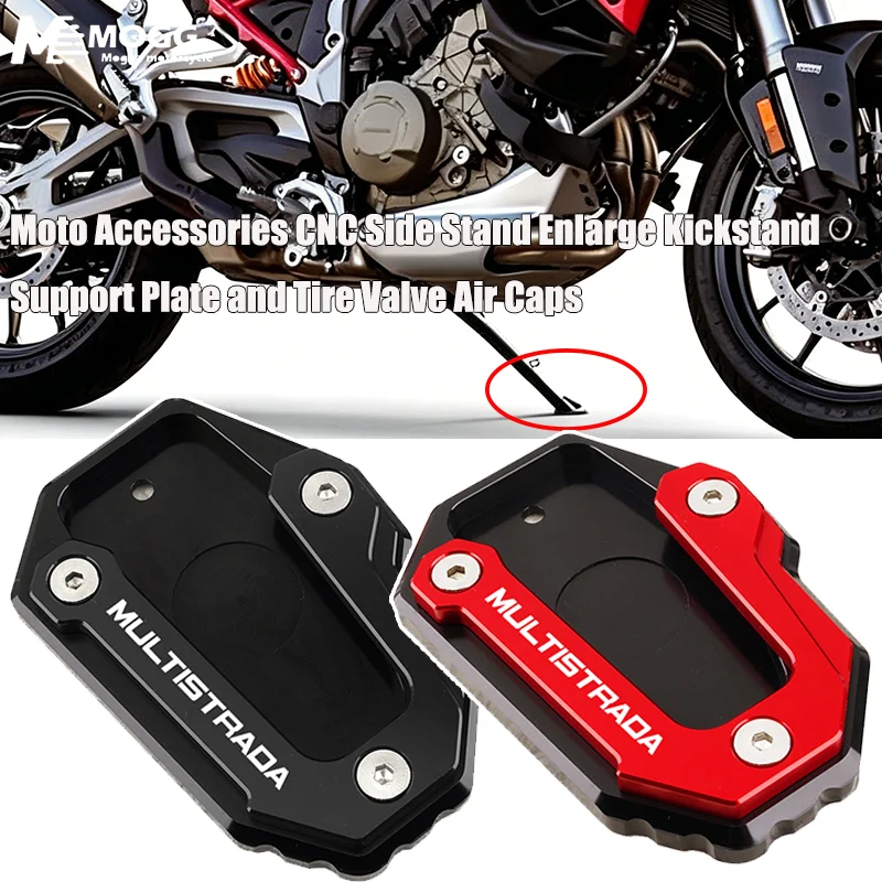 For Ducati Multistrada 950 1100 1200 1200S/GT 1260 S V4S V4 V2 V2S Motorcycle Kickstand Side Stand Extension Pad Suport Plate