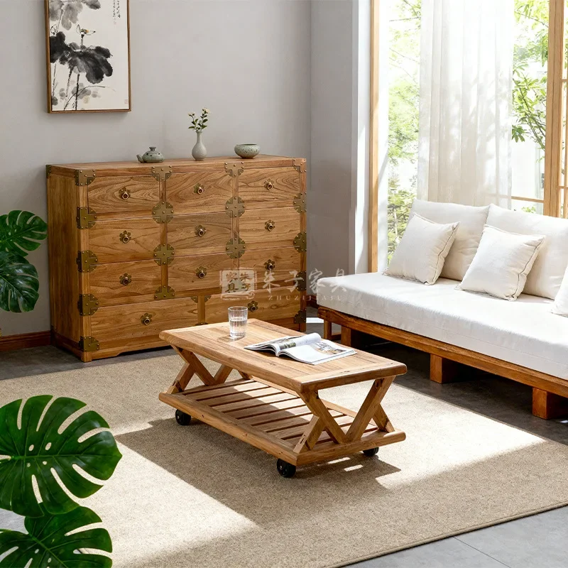 Solid wood sofa bucket cabinet tenon and mortise structure medicine   side cabinet dining side   against