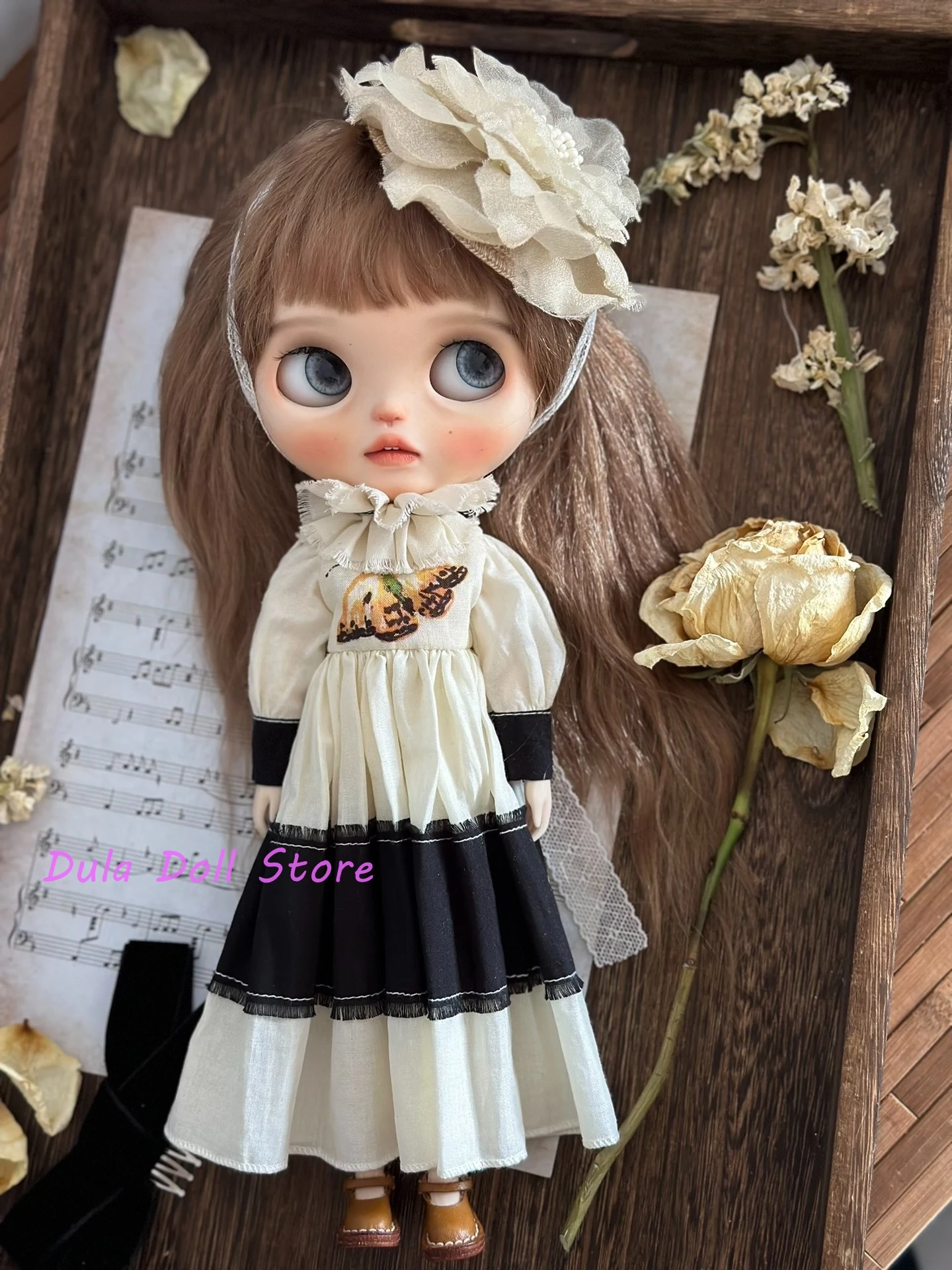 

Dula Doll Clothes Dress Butterfly Girl Flat Dress Set Blythe ob24 ob22 Azone Licca ICY JerryB 1/6 Bjd Doll Accessories