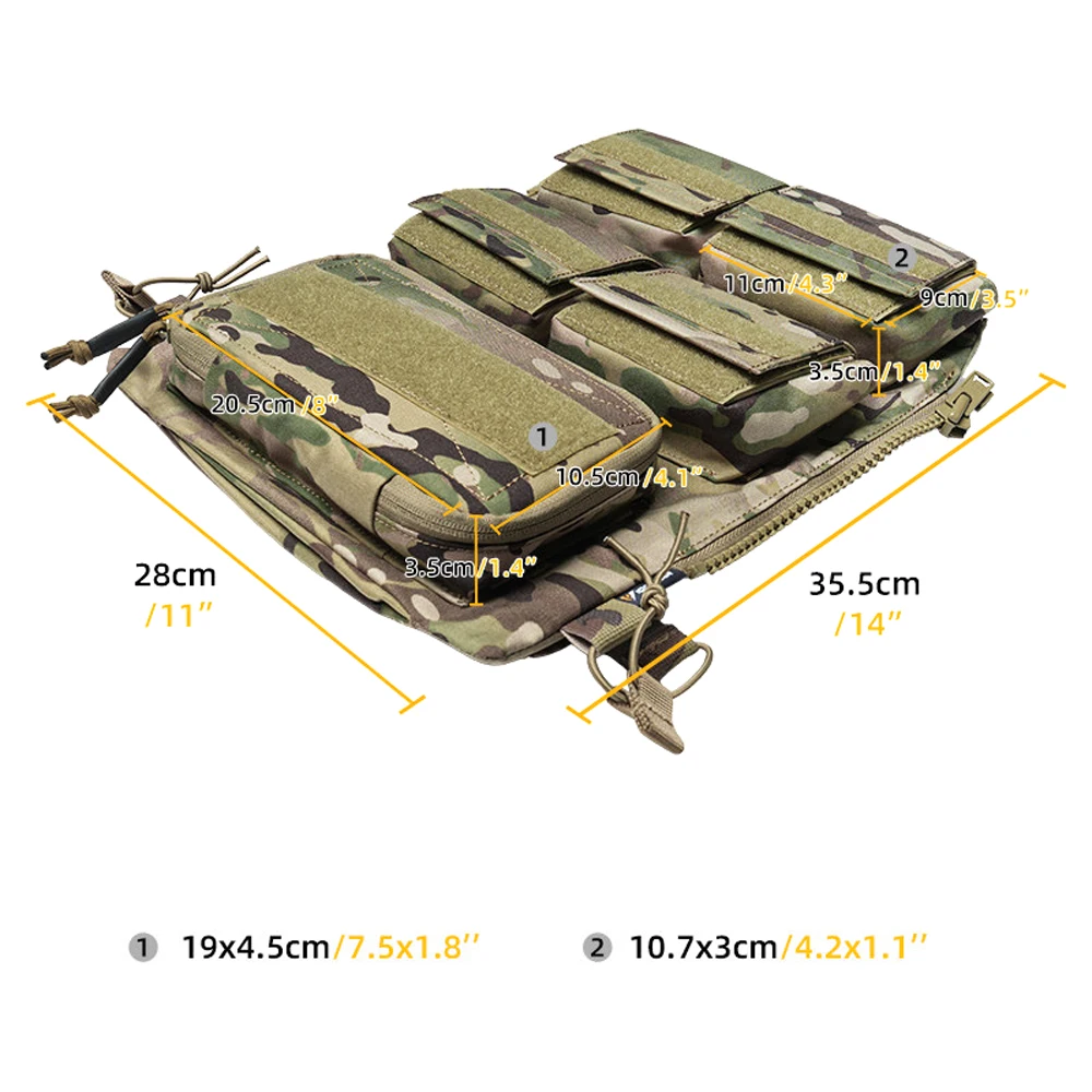 Tactical Vest zipper Back Pocket, suitable for AVSJPC2.0CPC Vest