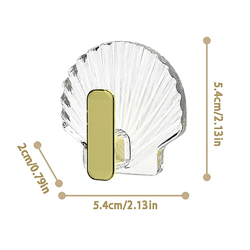 쉘 금도금 후크 펀치 프리 벽 후크, 강한 끈끈한 코트 행어 랙, 옷 수건 가방 키, 쉬운 설치, 4 개