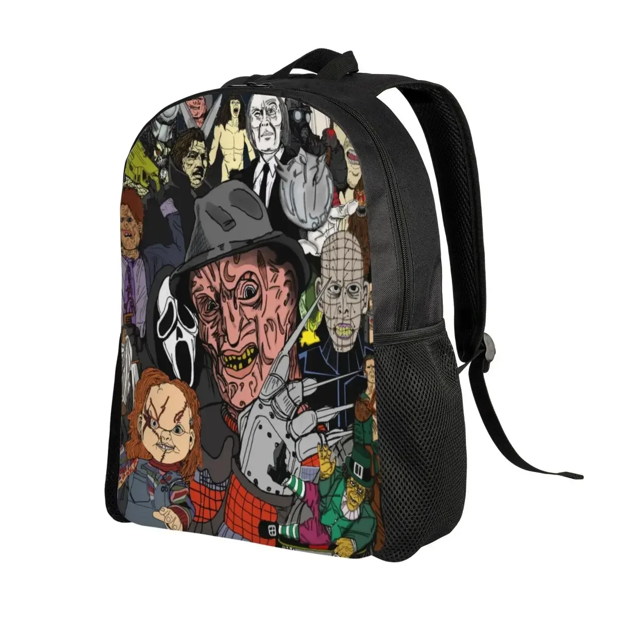 Customized Horror Movies Collage Backpack Women Men Basic Bookbag for College School Vintage Scary Film Bags